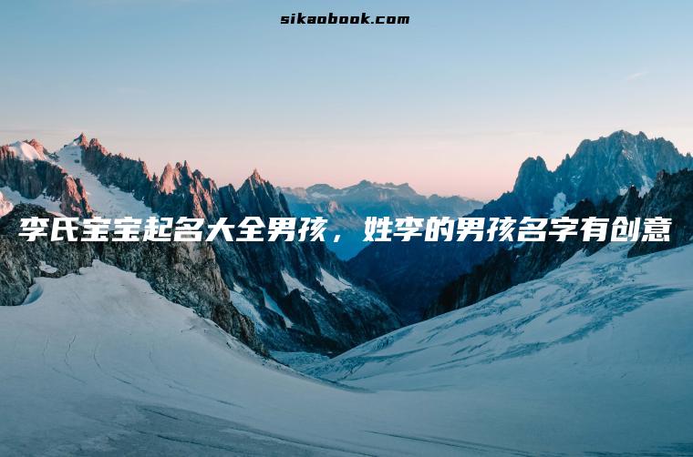 李氏宝宝起名大全男孩，姓李的男孩名字有创意
