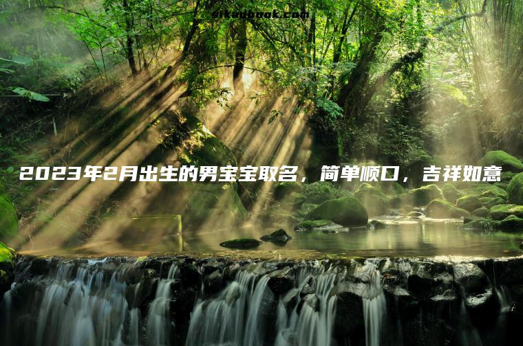 2023年2月出生的男宝宝取名，简单顺口，吉祥如意