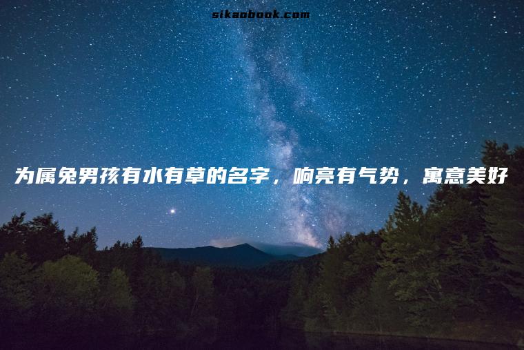 为属兔男孩有水有草的名字，响亮有气势，寓意美好