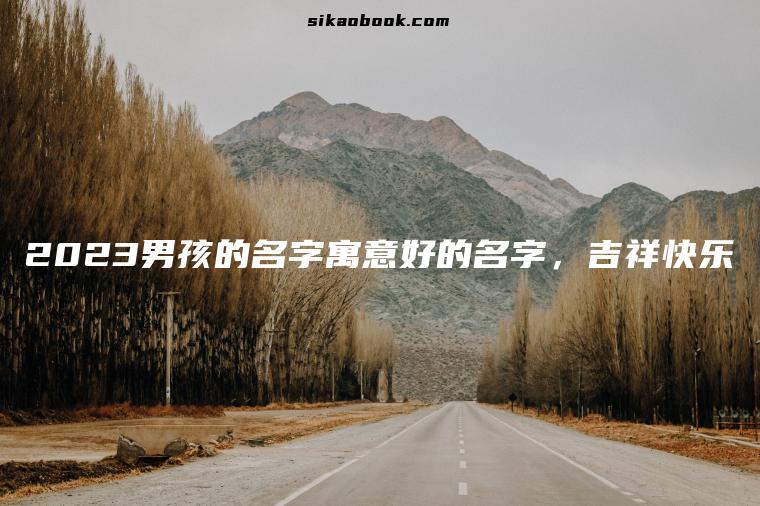 2023男孩的名字寓意好的名字，吉祥快乐