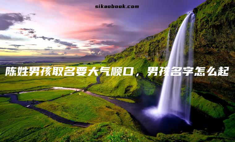 陈姓男孩取名要大气顺口，男孩名字怎么起