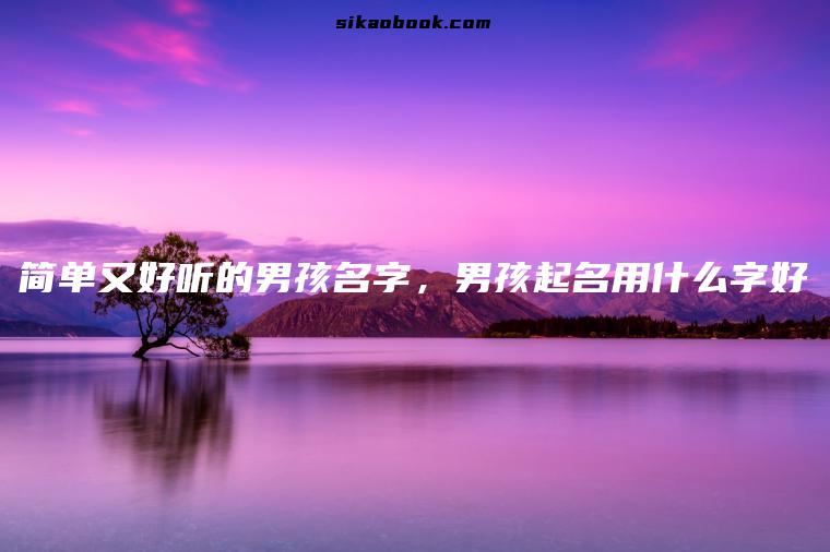 简单又好听的男孩名字，男孩起名用什么字好