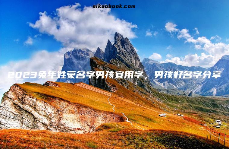 2023兔年姓蒙名字男孩宜用字，男孩好名字分享