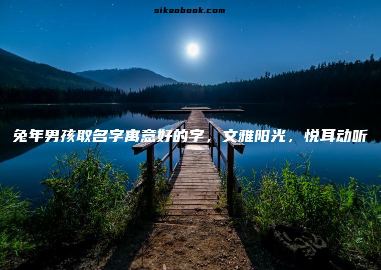兔年男孩取名字寓意好的字，文雅阳光，悦耳动听