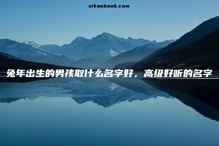 兔年出生的男孩取什么名字好，高级好听的名字