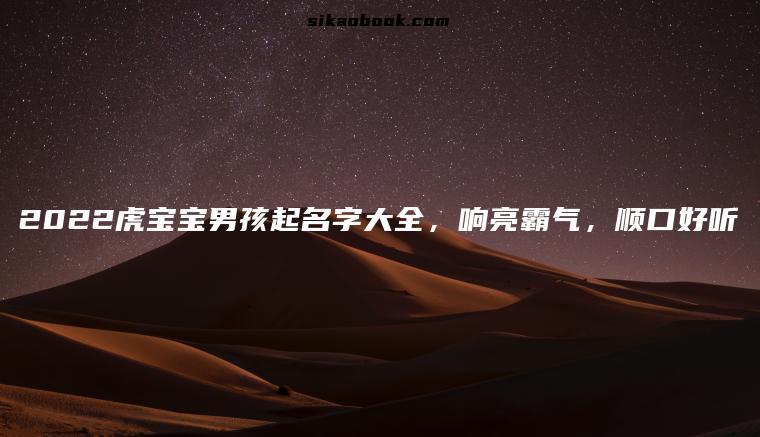 2022虎宝宝男孩起名字大全，响亮霸气，顺口好听