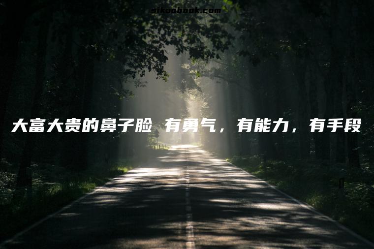 大富大贵的鼻子脸 有勇气，有能力，有手段