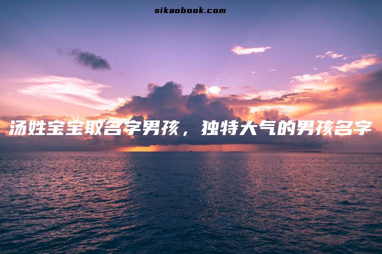 汤姓宝宝取名字男孩，独特大气的男孩名字