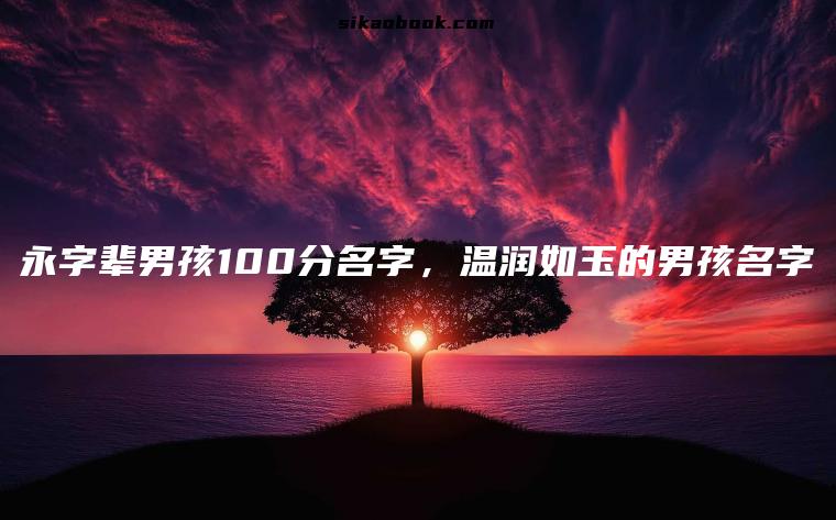 永字辈男孩100分名字，温润如玉的男孩名字