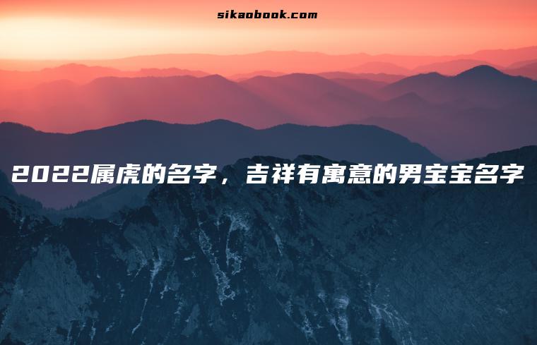 2022属虎的名字，吉祥有寓意的男宝宝名字