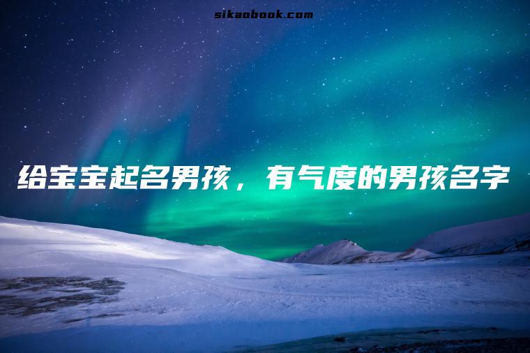 给宝宝起名男孩，有气度的男孩名字