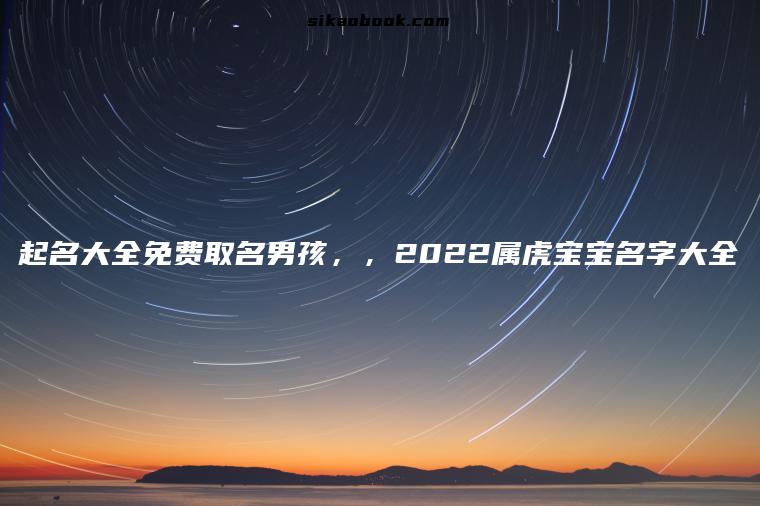 起名大全免费取名男孩，，2022属虎宝宝名字大全