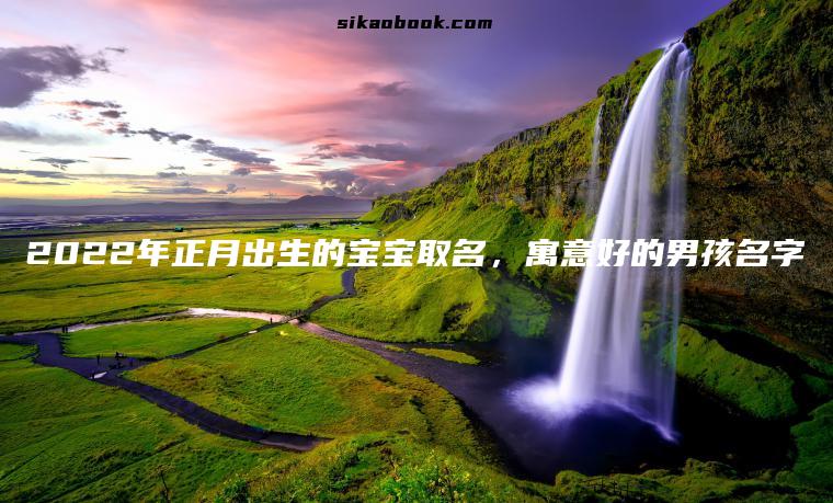 2022年正月出生的宝宝取名，寓意好的男孩名字