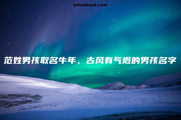 范姓男孩取名牛年，古风有气概的男孩名字