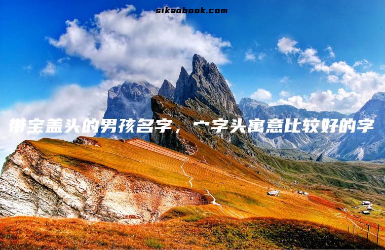 带宝盖头的男孩名字，宀字头寓意比较好的字