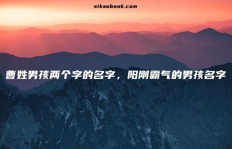 曹姓男孩两个字的名字，阳刚霸气的男孩名字