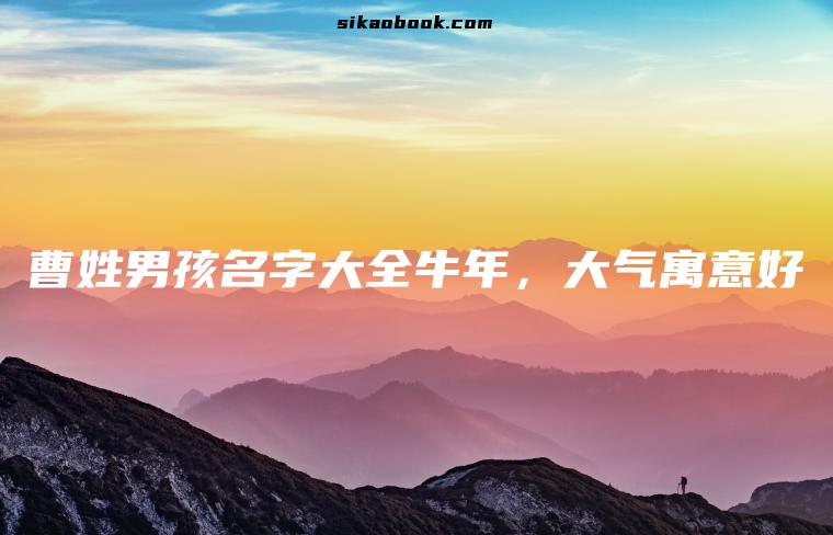 曹姓男孩名字大全牛年，大气寓意好