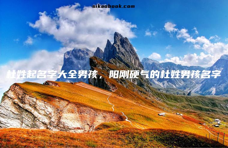 杜姓起名字大全男孩，阳刚硬气的杜姓男孩名字