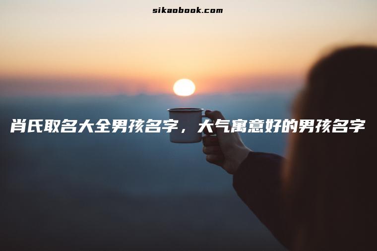 肖氏取名大全男孩名字，大气寓意好的男孩名字
