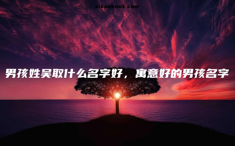 男孩姓吴取什么名字好，寓意好的男孩名字