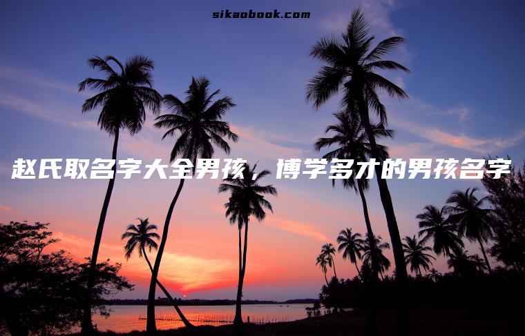 赵氏取名字大全男孩，博学多才的男孩名字