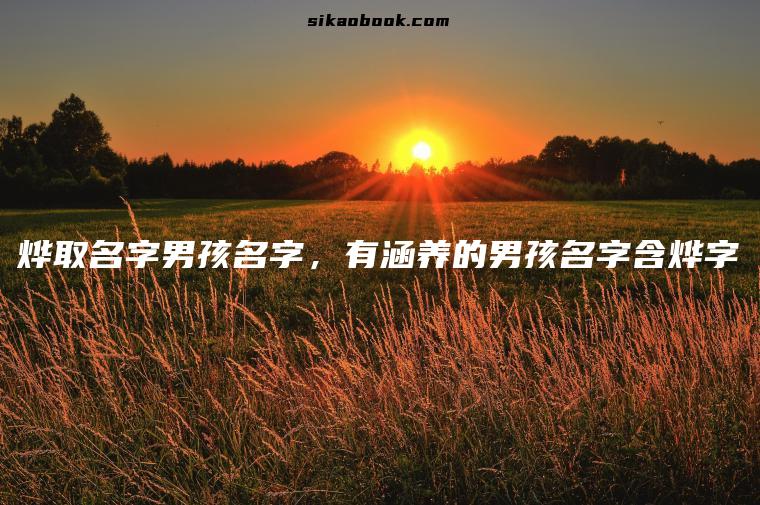 烨取名字男孩名字，有涵养的男孩名字含烨字