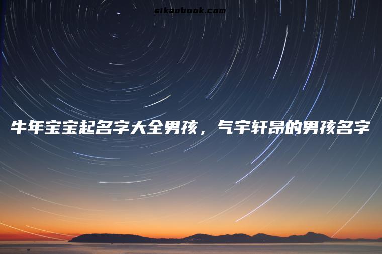 牛年宝宝起名字大全男孩，气宇轩昂的男孩名字