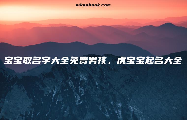 宝宝取名字大全免费男孩，虎宝宝起名大全