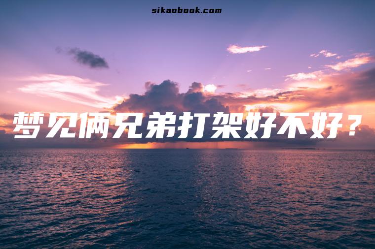 梦见俩兄弟打架好不好？