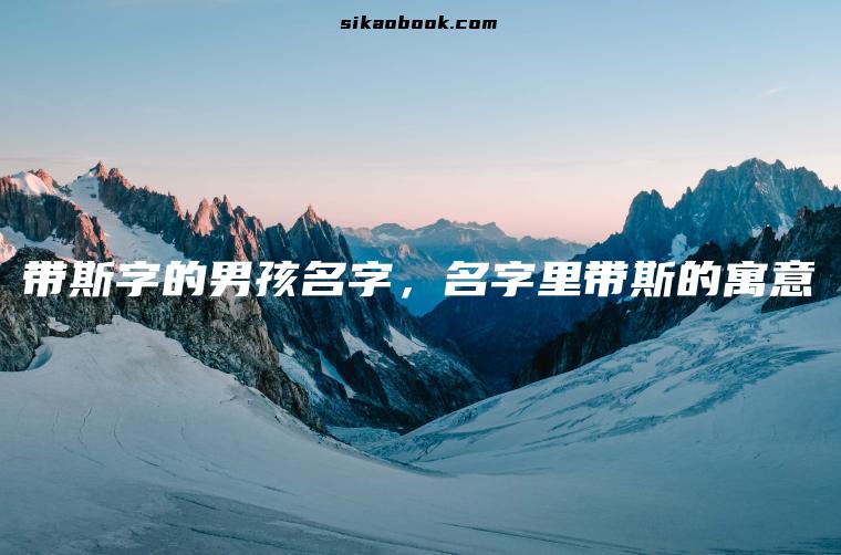 带斯字的男孩名字，名字里带斯的寓意