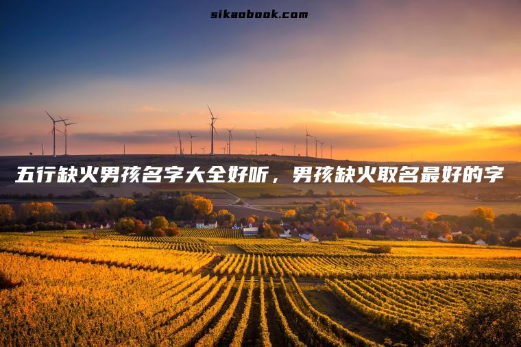 五行缺火男孩名字大全好听，男孩缺火取名最好的字