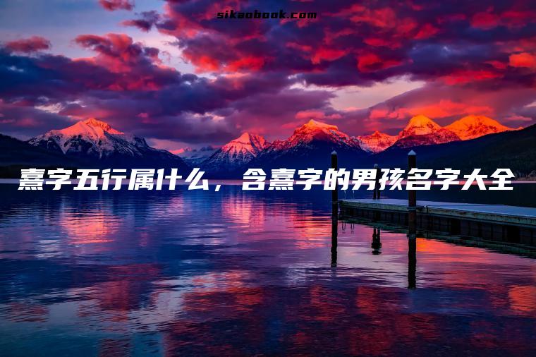 熹字五行属什么，含熹字的男孩名字大全