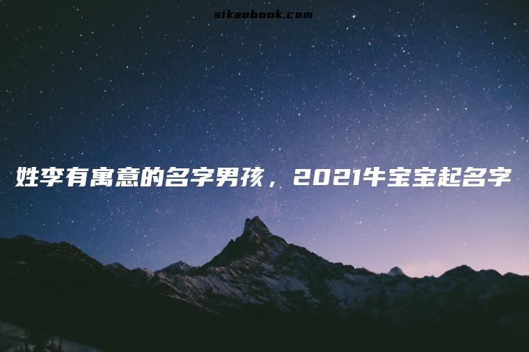 姓李有寓意的名字男孩，2021牛宝宝起名字