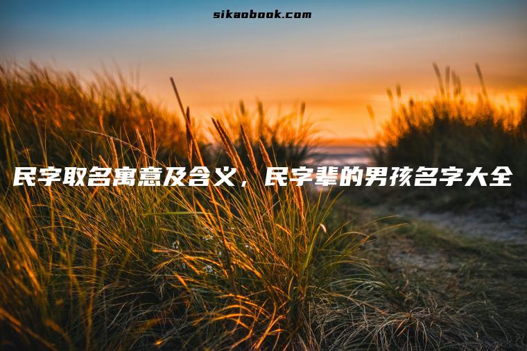 民字取名寓意及含义，民字辈的男孩名字大全
